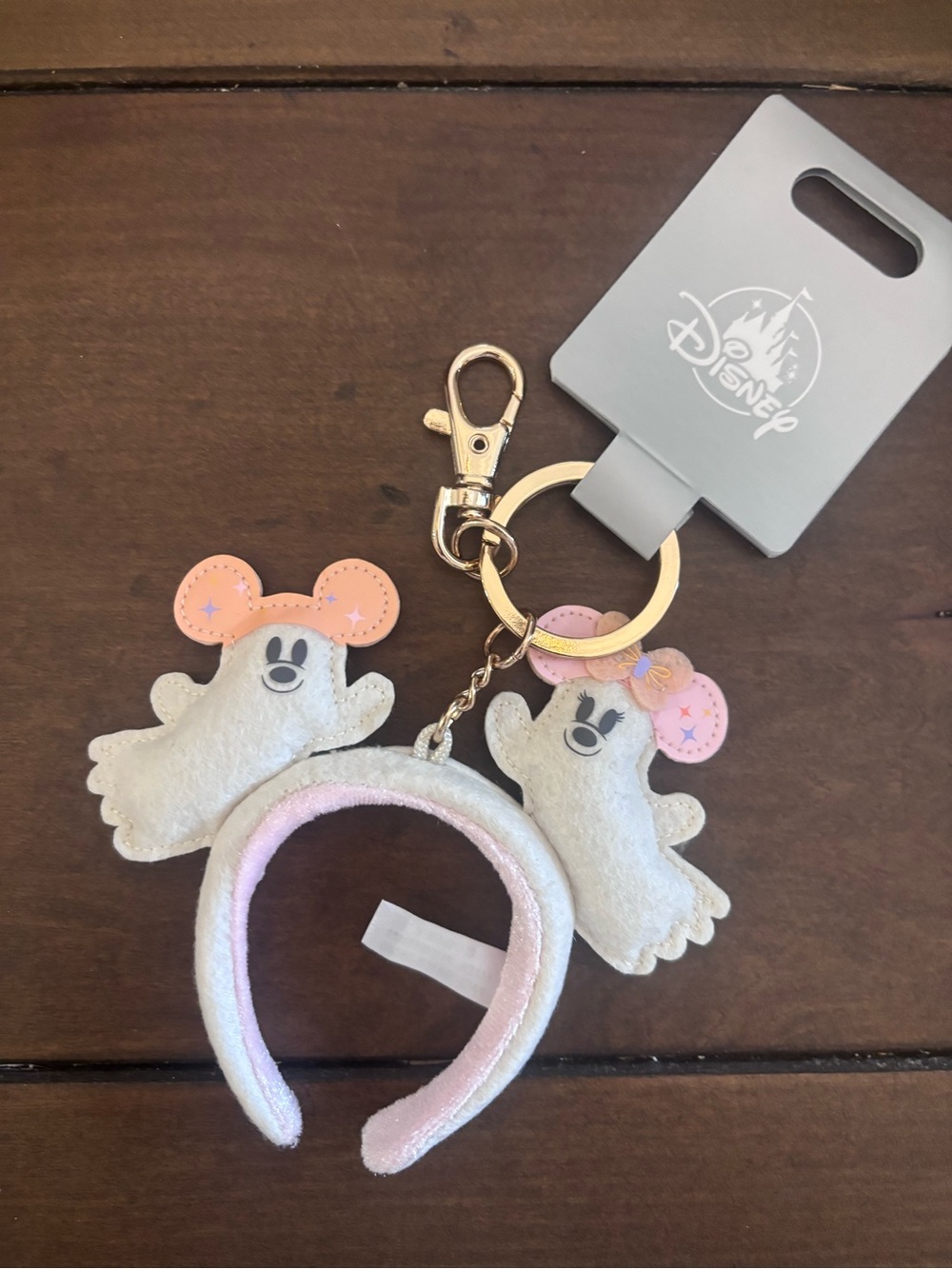 Disney Parks 2026 WDW Ghost Headband Bag Charm Keychain - Picture 5 of 5